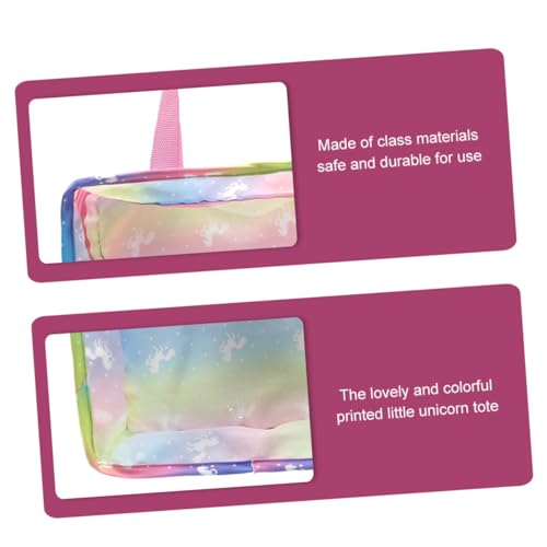 LOPUNER 2 Stück Teiliges Puppenzubehör Einhorn Handtaschen Cartoon Design Stabile Tasche mit Tragegriff für Puppenkostüm und Reise Geeignet für Puppen von LOPUNER