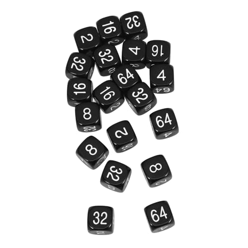 LOPUNER 20 Stück Würfel lehren Requisiten Unterhaltungswürfel Planke Partyspielwürfel würfel würfel nummerierte Würfel Partywürfel Acryl-Würfel-Requisite Würfel-Layouts Würfeln Black von LOPUNER