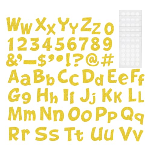 LOPUNER 216 Stück Glitzer Buchstaben Papier für Bulletin Boards Dekorative Lehrer Buchstaben für Klassenzimmer Zuhause Partys und für Kreative Gestaltung von LOPUNER