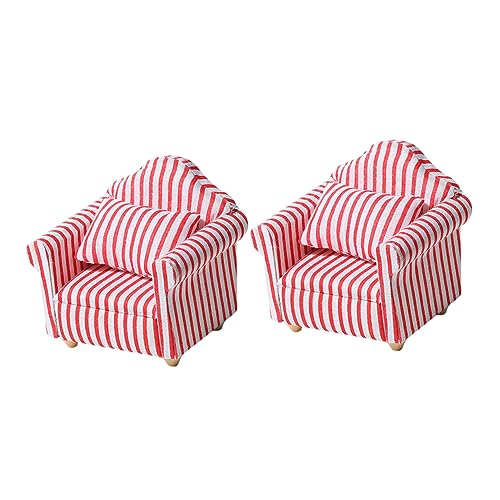LOPUNER 2Stücke Mini Sofa Set für Puppenhaus Streifen Miniaturmöbel für Puppenhaus Zubehör für Kreatives Spiel und Dekoration LOPUNER 2Stücke Mini Sofa Set für Puppenhaus Streifen Miniaturmöbel für Puppenhaus Zubehör für Kreatives Spiel und Dekoration von LOPUNER