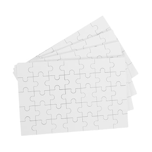 LOPUNER 4 Blätter Blanko holzpuzzle DIY Wärmeübertragungs puzzleteile für Sublimation Rechteckige Bastel Puzzles zum Bemalen und Kreativen Gestalten von LOPUNER