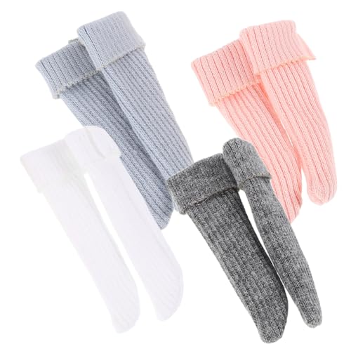 LOPUNER 4 Paare Doll Socks Candy Farben für Puppen Bequeme Puppenkleidung Accessoires für Alltagsgebrauch Partys und Bühnenauftritte Hellblau Weiß von LOPUNER