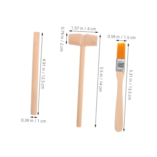 LOPUNER 4 Sätze Teiliges Ausgrabungsset mit Mini Holzhammer Meißel und Pinsel Archäologisches für Edelsteinentdeckung Stem Lernspielzeug von LOPUNER