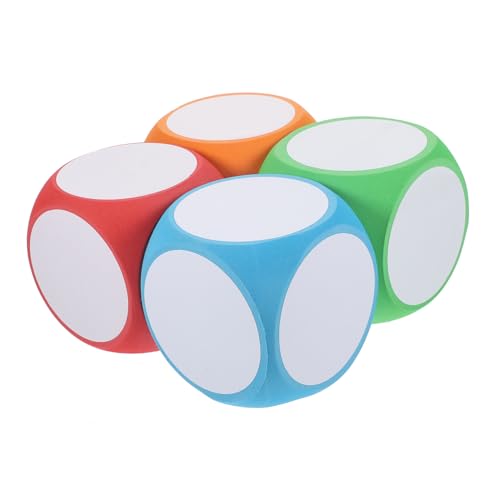 LOPUNER 4 Stück Erasierbare Schaumstoffwürfel Große DIY Würfel für Spiele Unterricht und Partys Rundkanten Design Vielseitig Einsetzbar für Kreative Projekte und Lernaktivitäten von LOPUNER