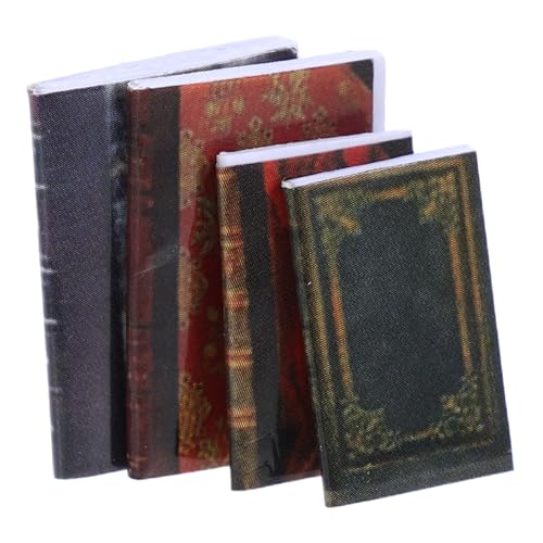 LOPUNER 4 Stück Miniaturbücher für Puppenhaus Realistische Deko für Schlafzimmer Arbeitszimmer und DIY Miniaturregale Requisiten zur Verschönerung LOPUNER 4 Stück Miniaturbücher für Puppenhaus Realistische Deko für Schlafzimmer Arbeitszimmer und DIY Miniaturregale Requisiten zur Verschönerung von LOPUNER