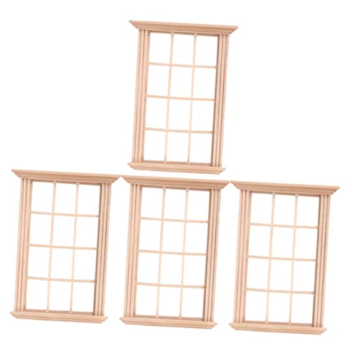 LOPUNER 4 Stück Miniature Fensterrahmen aus Holz für Puppenhaus Unbemalte Fenster Modelle DIY Puppenzubehör zur Dekoration von Miniaturhäusern LOPUNER 4 Stück Miniature Fensterrahmen aus Holz für Puppenhaus Unbemalte Fenster Modelle DIY Puppenzubehör zur Dekoration von Miniaturhäusern von LOPUNER