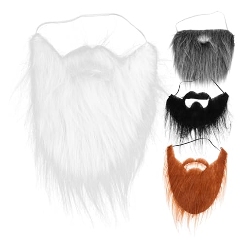 LOPUNER 4 Stück Teiliges Cosplay Bartset Falsche für Kostümpartys Braun und Wiederverwendbare Bart Accessoires für Verschiedene Anlässe und Themenveranstaltungen von LOPUNER