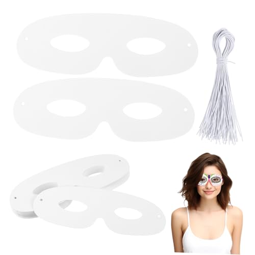LOPUNER 40 Sätze Weiße Papiermaske für DIY Blanko Masken zum Bemalen für Maskeraden und Kreative Bastelprojekte für Halloween und Partys LOPUNER 40 Sätze Weiße Papiermaske für DIY Blanko Masken zum Bemalen für Maskeraden und Kreative Bastelprojekte für Halloween und Partys von LOPUNER