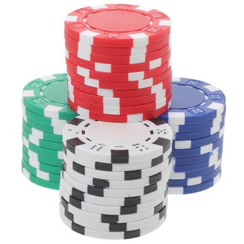 LOPUNER 40stücke Poker Chips Runde Kunststoffspielmarken Für Poker Und Gesellschaftsspiele Wiederverwendbar Und Bruchsicher von LOPUNER