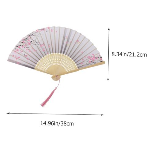 LOPUNER 5 Stück Teiliges Faltbare Japanische Handfächer mit Blumenmuster Leichter Retro Handfächer für Tanzperformance Tragbar und Robust für Partys und Geschenke von LOPUNER
