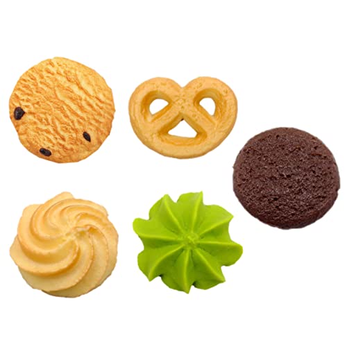 LOPUNER 5 Stück Teiliges Künstliche Kekse Modell Realistische Dessertdekoration für Fotografie Küche Hochzeiten Bäckereien Geschäfte Simulierte Kekse als Requisiten Lernspielzeug von LOPUNER