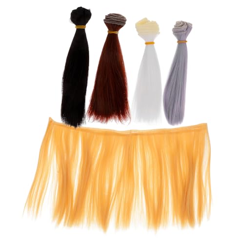 LOPUNER 5 Stück Teiliges Puppenhaar mit Geraden Perücken aus Robustem für Kreative Frisuren Einfache Installation Langlebig und Vielseitig Einsetzbar für Puppenherstellung und LOPUNER 5 Stück Teiliges Puppenhaar mit Geraden Perücken aus Robustem für Kreative Frisuren Einfache Installation Langlebig und Vielseitig Einsetzbar für Puppenherstellung und von LOPUNER