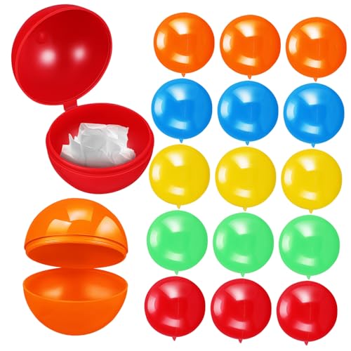 LOPUNER 50 Stück Hollow Raffle Balls Befüllbare Plastikkugeln Farben für Tombola Partyspiele und Schulveranstaltungen Leicht Langlebig und Praktisch für Große Events von LOPUNER
