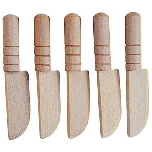 LOPUNER 5Stücke Teiliges DIY Holzspielzeug Küchenaccessoires für Puppenhäuser Sicheres Holzspielzeug mit Abgerundeten Kanten für Frühe Bildung und Rollenspiele von LOPUNER