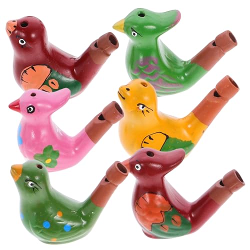 LOPUNER 6 Stck. Keramische Wasser Vogelpfeifen für Lustige Spielzeuge für Partys Geburtstage und Festivals Sicheres Farbenfrohes Design für Kleine von LOPUNER