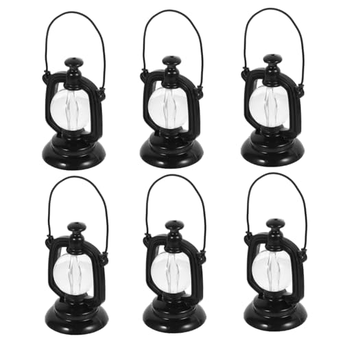 LOPUNER 6 Stück Kerosinlampe Retro Dekoration für Puppenhaus und Mikrolandschaften Stilvolle Miniaturbeleuchtung DIY Zubehör für Kreative Projekte Sicheres Material von LOPUNER