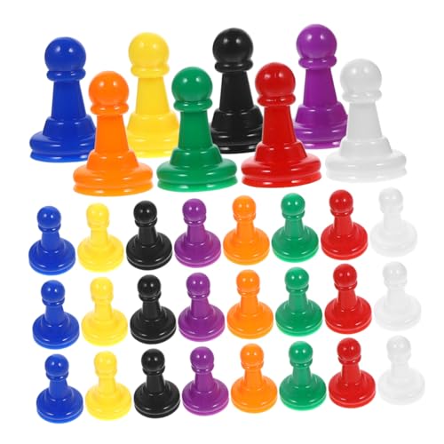 LOPUNER 64 Stück Kunststoff Schachfiguren Spielsteine für Brettspiele Ersatzteile für Schachspiele für Partys und Familienunterhaltung Langlebig und Vielseitig Einsetzbar von LOPUNER
