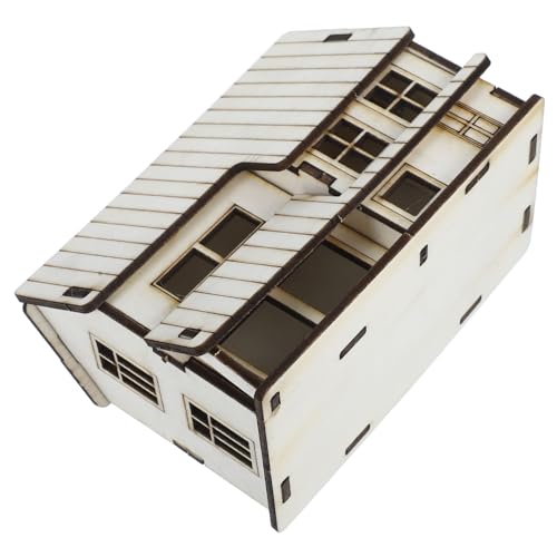 LOPUNER DIY Modell Holz Puppenhaus Bausatz Häuser Spielzeughaus Miniaturhaus Beige für Kreative Bastelprojekte von LOPUNER