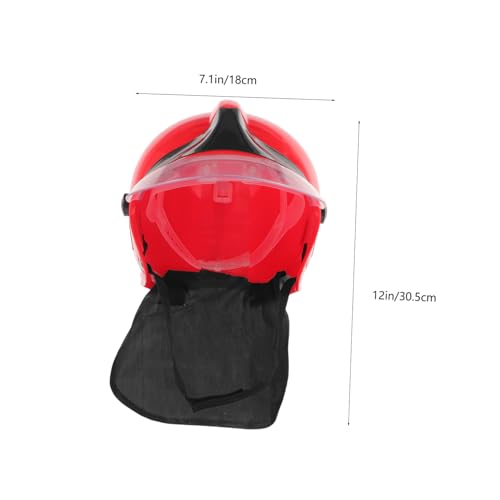 LOPUNER Feuerwehrhelm aus Kunststoff für Kostümparty Leichtes Robustes Feuerwehrmann Partyhut Zubehör für Karneval Halloween Cosplay und Feuerwehr Themenfest Rote Kopfbedeckung für von LOPUNER