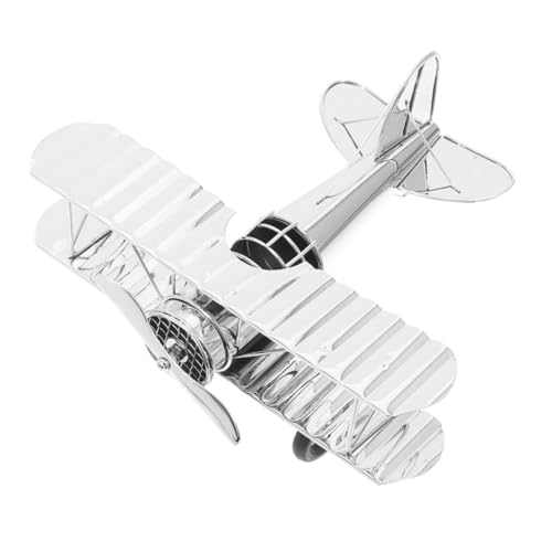 LOPUNER Flugzeug Modell Retro Fighter Plane Vintage Metall Deko Sammlerstück für Büro Heimdekoration Mittelgroß Silber von LOPUNER