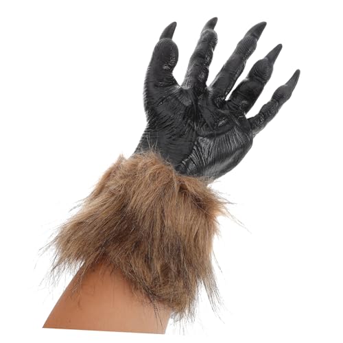 LOPUNER Halloween Wolfmaske und Krallenhandschuhe Realistisches Vinyl Kostümzubehör für Erwachsene Atmungsaktiv und Sicher Passend für Party Karneval Show und von LOPUNER
