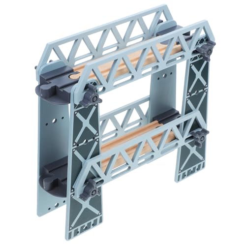 LOPUNER Holzeisenbahn Brücke Abnehmbare Doppelschicht für Kreatives für Holzschienen Layouts Robustes Holzspielzeug für Kleinkinder und Vorschulkinder von LOPUNER