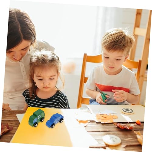 LOPUNER Holzfahrzeug spielset Teilig mit Verkehrszeichen aus Sicherem Glattem Holz Pädagogisches Baustellen Jungen und Mädchen als Geschenk von LOPUNER