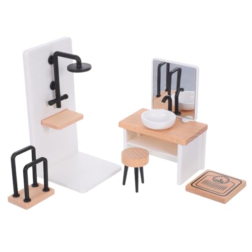 LOPUNER Maßstab Badezimmer Zubehör für Puppenhäuser Waschtisch Duschraum Hocker Handtuchhalter für Kreative DIY Dekoration LOPUNER Maßstab Badezimmer Zubehör für Puppenhäuser Waschtisch Duschraum Hocker Handtuchhalter für Kreative DIY Dekoration von LOPUNER