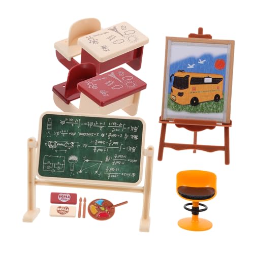 LOPUNER Miniatur Klassenzimmer Modellset aus Realistische Miniatur Schultafel und Möbel Langlebiges Puppenhaus Zubehör für DIY Szenen und Dekoration LOPUNER Miniatur Klassenzimmer Modellset aus Realistische Miniatur Schultafel und Möbel Langlebiges Puppenhaus Zubehör für DIY Szenen und Dekoration von LOPUNER
