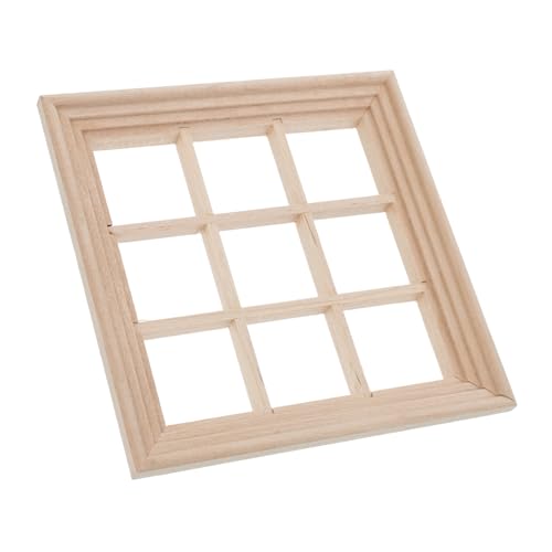LOPUNER Miniaturfenster für Puppenhäuser Holzrahmen für DIY Dekoration Vielseitig Einsetzbar Einfach zu Montieren für Miniaturgärten und Vitrinen von LOPUNER