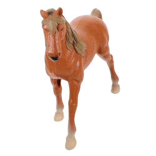 LOPUNER Realistische Kunststoff Pferdefigur Kleine Pferdestatue als Dekoration und Leichtes Hohles Modell für Kinderzimmer Familienfeiern und Fotorequisiten Vielseitiges Farmtier Ornament von LOPUNER