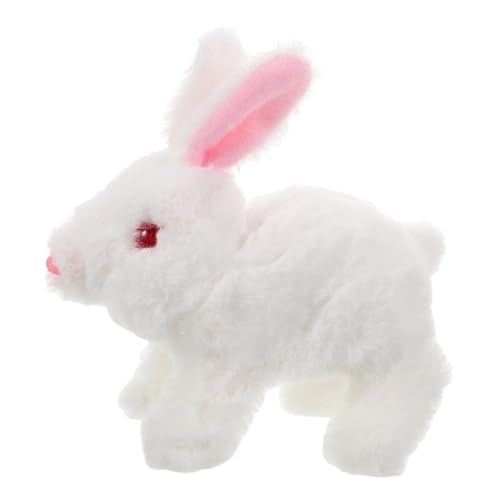 LOPUNER Realistisches Plüschhase Elektronisches Haustier mit Leuchtenden Augen Springender Weißer Bunny für Ostern Kuscheltier Interaktives Laufendes Kaninchen von LOPUNER