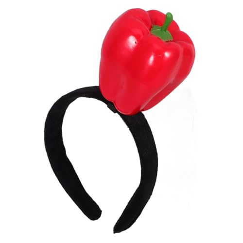 LOPUNER Rote Paprika Stirnband für Lustiges Kostümzubehör für Partys Festival Haarschmuck Niedliches Simulation Food Haarband Auffällige Accessoire für Erwachsene von LOPUNER