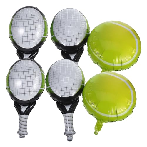 LOPUNER Teiliges Tennis Party Luftballon Metallic Folienballons in Tennisball und Tennisschläger Form Vielseitige Partydekoration für Sportmottos Geburtstagsfeiern Lebendige Glänzende von LOPUNER