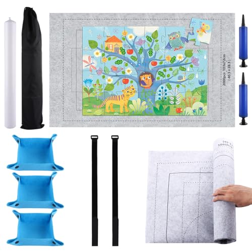 LOPYXBR Puzzlematte, Puzzle-Zubehör, Puzzle-Aufbewahrung für bis zu 2000 Teile, Premium-Filzmaterial für Erwachsene, Jungen und Mädchen, 2 Stück LOPYXBR Puzzlematte, Puzzle-Zubehör, Puzzle-Aufbewahrung für bis zu 2000 Teile, Premium-Filzmaterial für Erwachsene, Jungen und Mädchen, 2 Stück von LOPYXBR