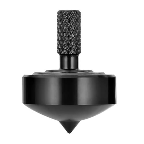 Präzisions-Metallkreisel, perfektes Gleichgewicht, Lange Rotationszeit von mehr als 10 Minuten, tragbares EDC-Tischspielzeug (Schwarz Stil 2) von LOQATIDIS