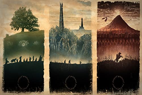 Puzzle 1000 Teile -Lord of The Rings Filmposter - Puzzle for Adults and Children from 14 Years Knobelspiele Puzzle in Panorama Format - der Herr der Ringe - 75x50cm von LORDOS