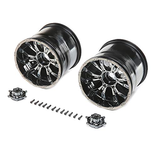LOSI 1/8 420S Force Front/Rear 4.1 Wheels with Cap, Black Chrome, 20mm Hex (2): XXL/2 von LOSI