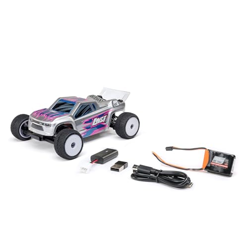 LOSI 1:28 Micro-T 2S 2WD RTR Heckantrieb Ferngesteuerter Staidum Truck mit Bürstenmotor, inkl. Akku und Ladegerät, Silber von LOSI