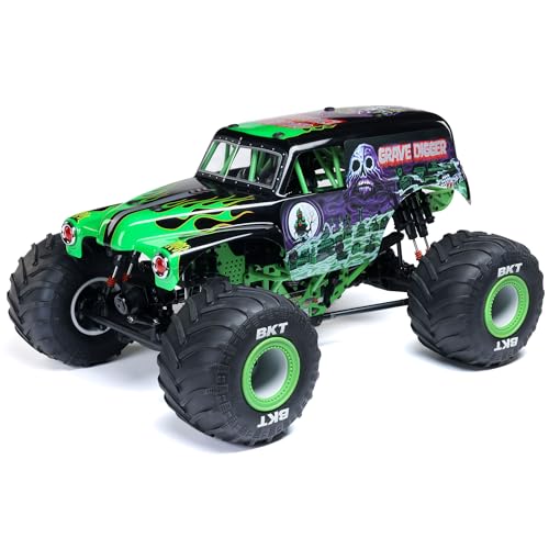 LOSI 1:8 LMT 2.0 Grave Digger 4X4 Starrachsen Monster Truck RTR, mit Wheelie Modus, Bürstenmotor, Ohne Akku und Ladegerät, Grün von LOSI
