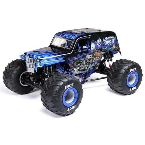 LOSI 1:8 LMT 2.0 Son-Uva Digger 4X4 Starrachsen Monster Truck RTR, mit Wheelie Modus, Bürstenmotor, Ohne Akku und Ladegerät, Blau von LOSI