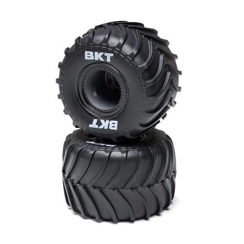 MT Tires, Black Beadlock, Premounted (2): Mini LMT von LOSI