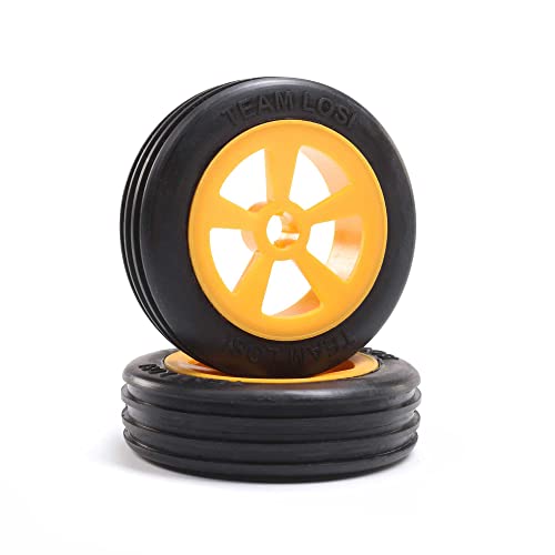 LOSI Rib Front Tires, Mounted, Orange (2): Mini JRX2 von LOSI