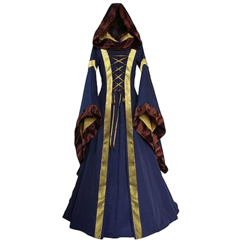Gothic Kleidung Damen Schnürkleid - Mittelalter Kleider mit Kapuze Renaissance Kapuzenkleid Trompetenärmel Halloween Cosplay Outfit Karneval Carnival Outfite Maxikleid Hexenkleid Freizeitkleid Gothic Kleidung Damen Schnürkleid - Mittelalter Kleider mit Kapuze Renaissance Kapuzenkleid Trompetenärmel Halloween Cosplay Outfit Karneval Carnival Outfite Maxikleid Hexenkleid Freizeitkleid von LOSSLO