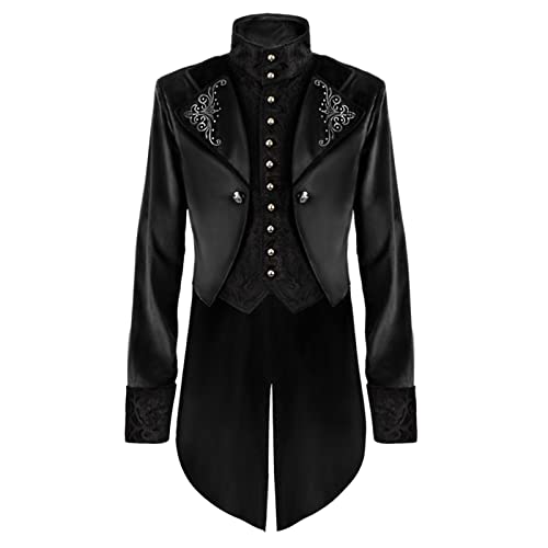 Herren Steampunk Frack - Gothic Mantel Herren Lang Klassisch Renaissance Jacke Große Größen Retro Viktorianische Hof Gehrock Elegant Tuxedo Theater Performance-Kleidung Cosplay Halloween Kostüm Herren Steampunk Frack - Gothic Mantel Herren Lang Klassisch Renaissance Jacke Große Größen Retro Viktorianische Hof Gehrock Elegant Tuxedo Theater Performance-Kleidung Cosplay Halloween Kostüm von LOSSLO