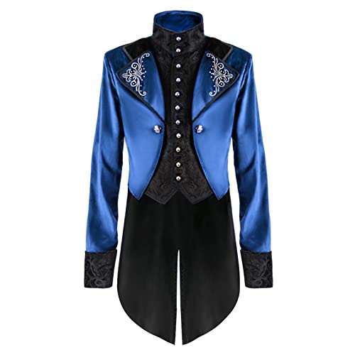 Herren Steampunk Frack - Gothic Mantel Herren Lang Klassisch Renaissance Jacke Große Größen Retro Viktorianische Hof Gehrock Elegant Tuxedo Theater Performance-Kleidung Cosplay Halloween Kostüm von LOSSLO