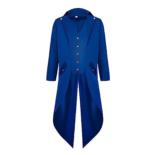 Herren Steampunk Jacke - Gothic Mantel Herren Loose fit Klassisch Rot Renaissance Frack Stickerei Viktorianische Hof Gehrock Elegant Tuxedo Theater Performance Piraten Kleidung Halloween Kostüm von LOSSLO