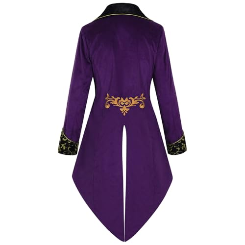 Herren Steampunk Jacke - Gothic Mantel Herren Midi Trendy Renaissance Schwarz Frack Stickerei Viktorianische Hof Gehrock Elegant Tuxedo Theater Performance Piraten Kleidung Halloween Kostüm Herren Steampunk Jacke - Gothic Mantel Herren Midi Trendy Renaissance Schwarz Frack Stickerei Viktorianische Hof Gehrock Elegant Tuxedo Theater Performance Piraten Kleidung Halloween Kostüm von LOSSLO