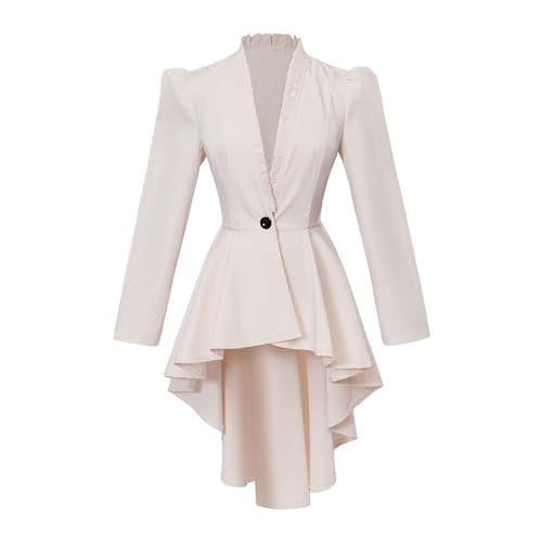 LOSSLO Mittelalter Kleider Damen mit Knöpfen - Steampunk Frack Mantel Damen Langarm Viktorianischen Palast Jacke für Frauen Karneval LOSSLO Mittelalter Kleider Damen mit Knöpfen - Steampunk Frack Mantel Damen Langarm Viktorianischen Palast Jacke für Frauen Karneval von LOSSLO