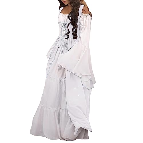 LOSSLO Mittelalter Kleidung Damen Kleid - Renaissance Maxikleid Trompetenärmel Vintage Viktorianisches Kleidung 2 Stück Halloween Karneval Party Outfit Retro Freizeitkleid Fasching Outfite Carnival LOSSLO Mittelalter Kleidung Damen Kleid - Renaissance Maxikleid Trompetenärmel Vintage Viktorianisches Kleidung 2 Stück Halloween Karneval Party Outfit Retro Freizeitkleid Fasching Outfite Carnival von LOSSLO